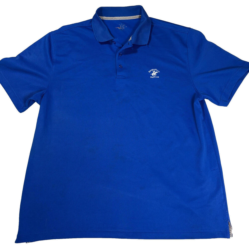 Royal Blue Mens Golf Polo Shirt XL Embroidered Sports Club Short Sleeve Casual